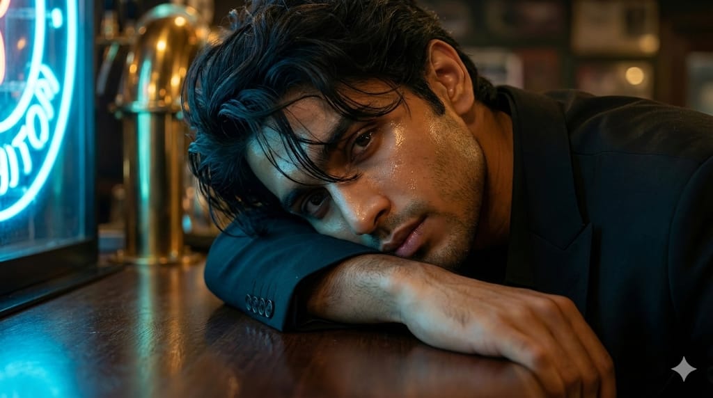 AI portrait prompt, cinematic image prompt, 8K portrait prompt, side-profile AI prompt, high-fashion lighting prompt